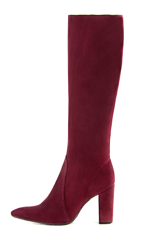 French elegance and refinement for these burgundy red feminine knee-high boots, 
                available in many subtle leather and colour combinations. Record your foot and leg measurements.
We will adjust this pretty boot with zip to your measurements in height and width.
You can customise your boots with your own materials, colours and heels on the 'My Favourites' page.
To style your boots, accessories are available from the boots page 
                Made to measure. Especially suited to thin or thick calves.
                Matching clutches for parties, ceremonies and weddings.   
                You can customize these knee-high boots to perfectly match your tastes or needs, and have a unique model.  
                Choice of leathers, colours, knots and heels. 
                Wide range of materials and shades carefully chosen.  
                Rich collection of flat, low, mid and high heels.  
                Small and large shoe sizes - Florence KOOIJMAN